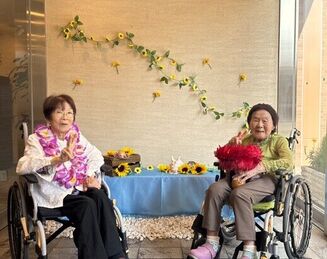 夏の設え、フロントのお花